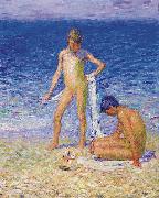 John Peter Russell Boys on the Beach Belle lle Germany oil painting artist